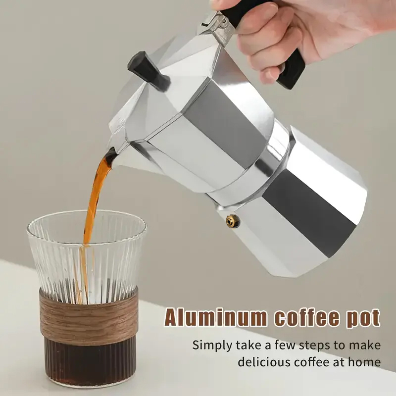 Hero Coffee Equipment - Cafetera Moka Clásica de Aluminio de