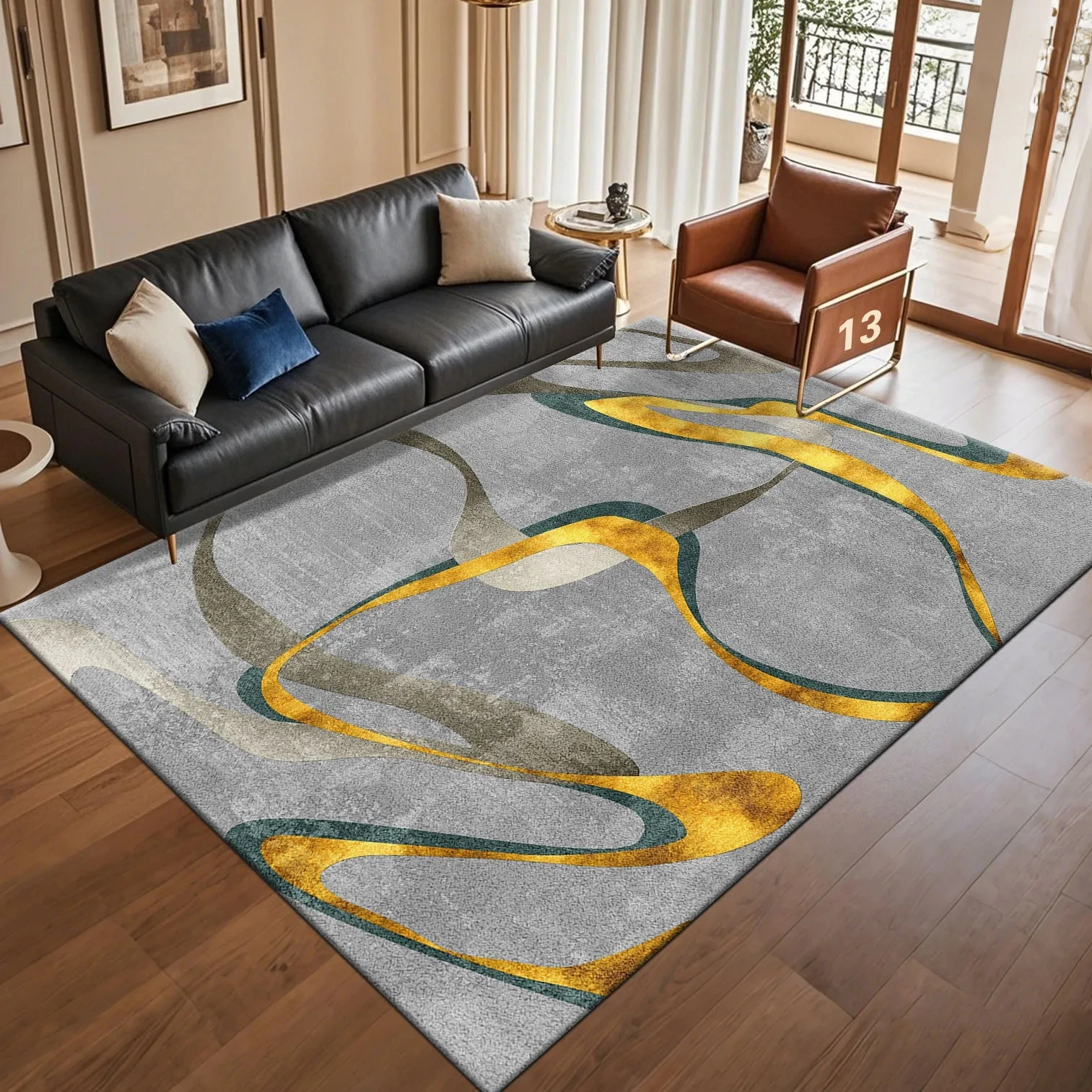 Coffee Equipment At Home - Alfombra Moderna de Lujo, Diseño Abstracto,
