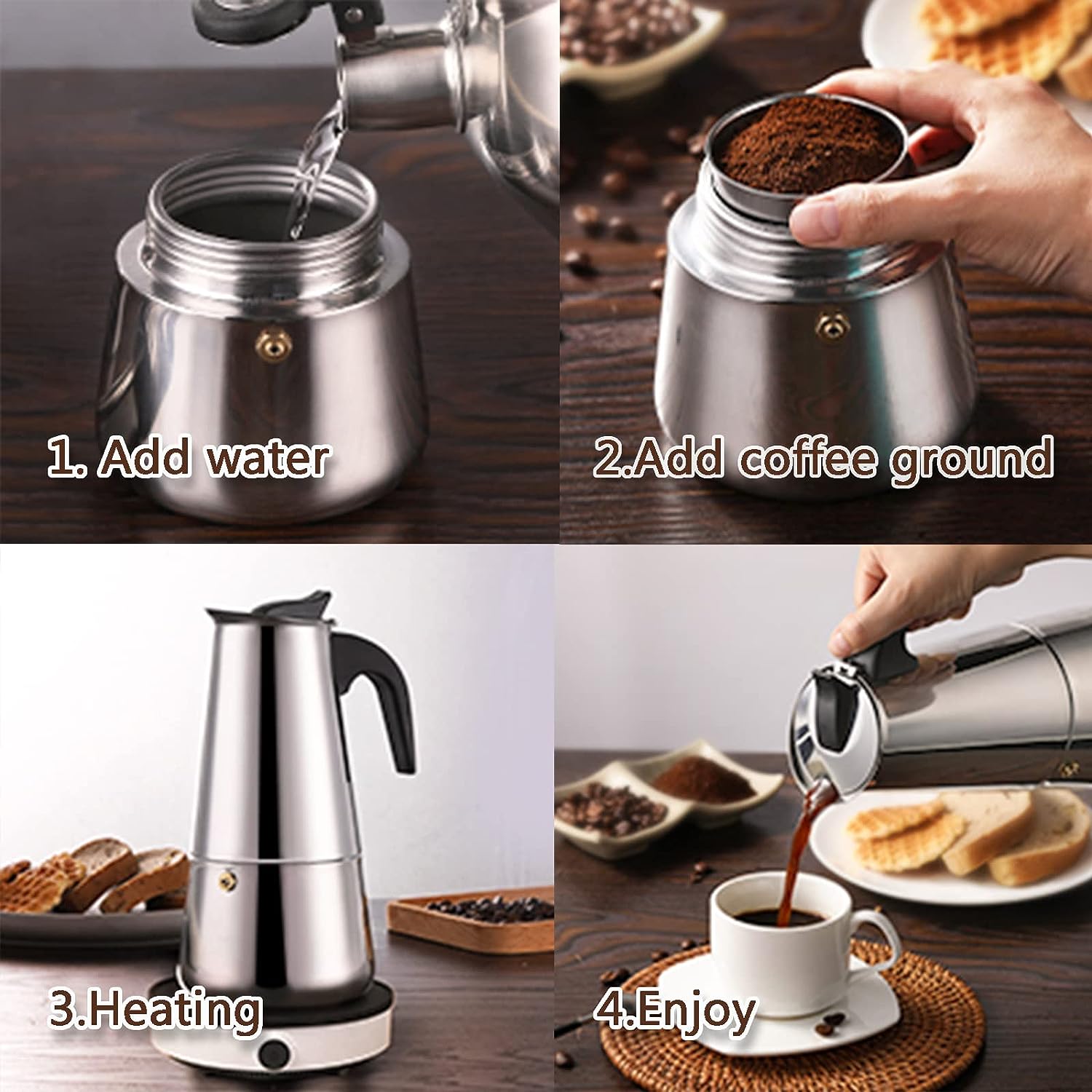 4/6/9 tazas Moka Pot Caffe Taz - Hero Coffee Equipment reseña y precio